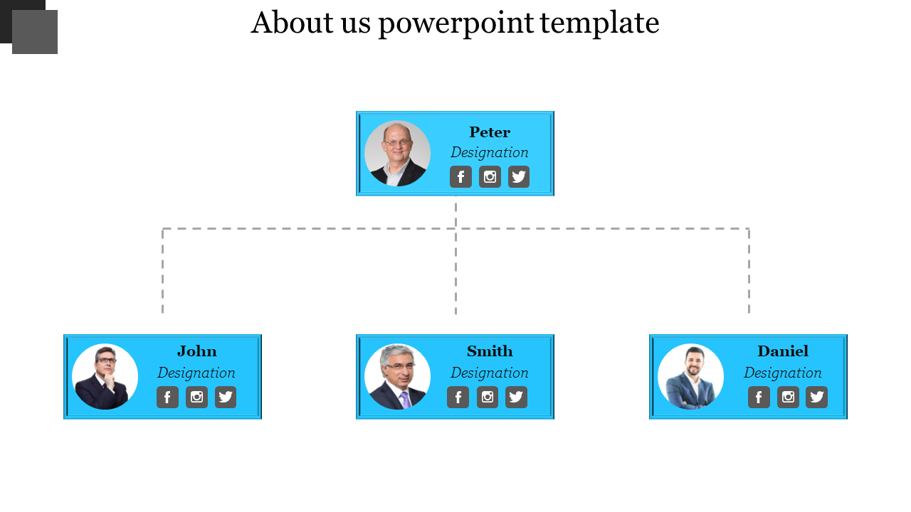 Best About Us PowerPoint Template With Organization Model